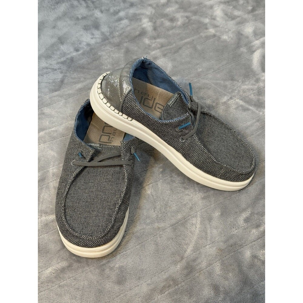 Hey Dude Wendy Rise Gray Knit Lightweight Comfort Casual Shoe W 8 EU 39 UK 6